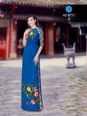 Vải áo dài hoa hồng AD B111