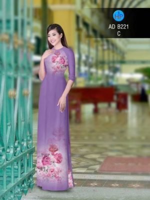 Vải áo dài hoa hồng AD B221