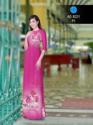 Vải áo dài hoa hồng AD B221