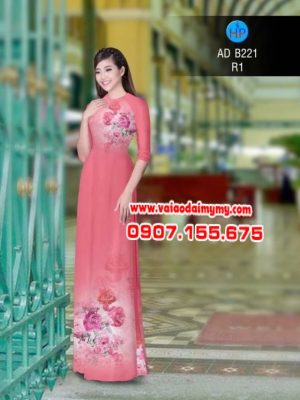 Vải áo dài hoa hồng AD B221