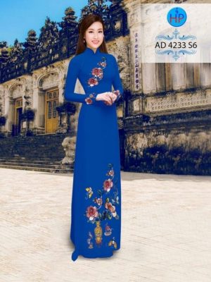 Vải áo dài hoa hồng AD 4233