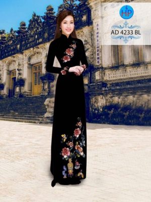 Vải áo dài hoa hồng AD 4233