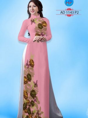 Vải áo dài hoa hồng AD 1143
