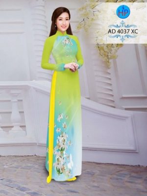 Vải áo dài in hình hoa ly AD 4037