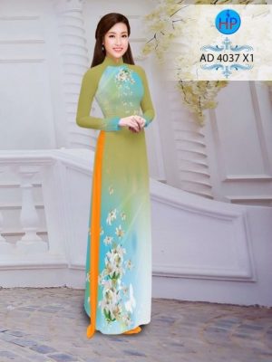 Vải áo dài in hình hoa ly AD 4037