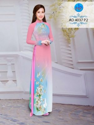 Vải áo dài in hình hoa ly AD 4037