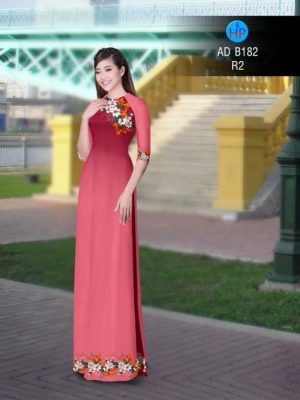 Vải áo dài in hình hoa ly AD B182