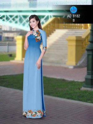 Vải áo dài in hình hoa ly AD B182