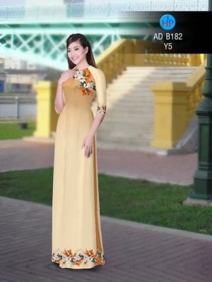 Vải áo dài in hình hoa ly AD B182