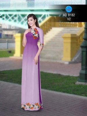 Vải áo dài in hình hoa ly AD B182