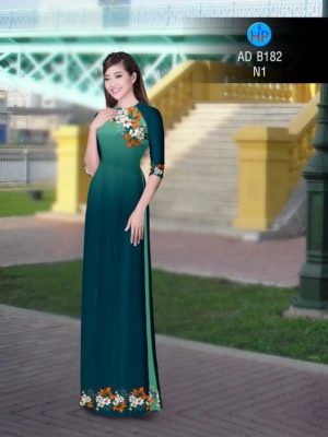 Vải áo dài in hình hoa ly AD B182