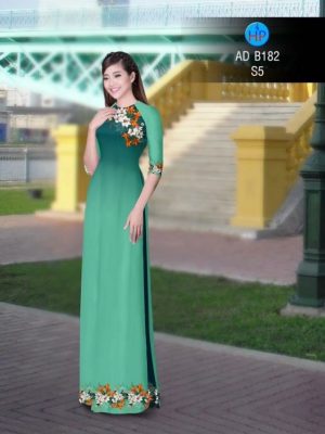 Vải áo dài in hình hoa ly AD B182