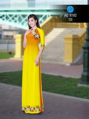 Vải áo dài in hình hoa ly AD B182