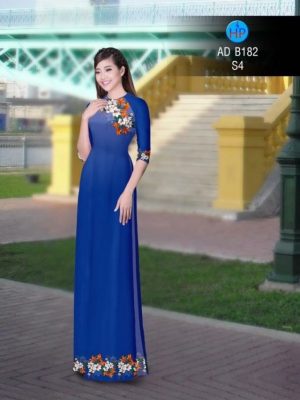 Vải áo dài in hình hoa ly AD B182