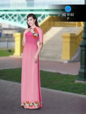 Vải áo dài in hình hoa ly AD B182