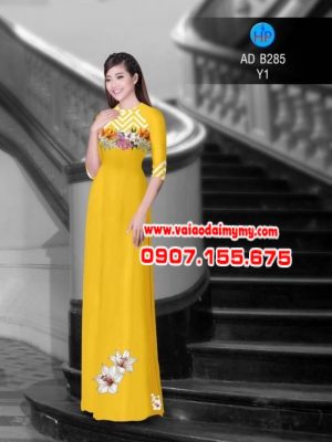 Vải áo dài in hình hoa ly AD B285