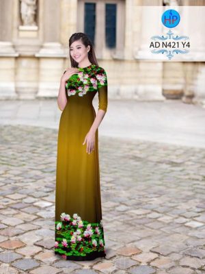 Vải áo dài in hình hoa súng AD N421