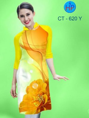 Vải áo dài cách tân in hoa đẹp AD CT 620