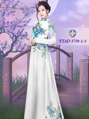 Vải áo dài in hoa hồng đẹp AD YTAD 3759