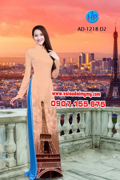 Vải áo dài hình tháp Eiffel AD 1218 - Vải áo dài My My