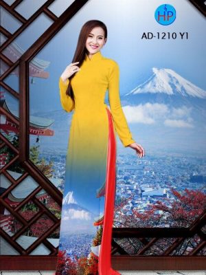 Vải áo dài phong cảnh núi Phú Sĩ AD 1210