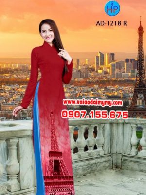 Vải áo dài hình tháp Eiffel AD 1218
