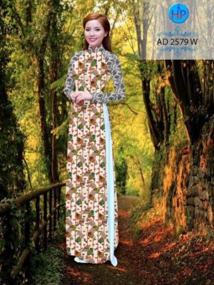 Vải áo dài in hình hoa nhí nhỏ AD 2579