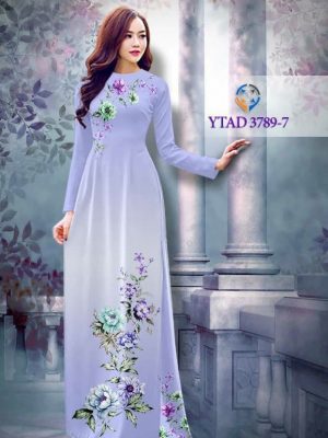 Vải áo dài hoa mẫu đơn AD YTAD 3789
