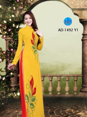 Vải áo dài in hình hoa Tulip AD 1492