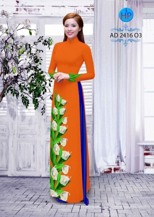 Vải áo dài hoa Tulip AD 2416