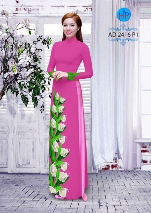 Vải áo dài hoa Tulip AD 2416