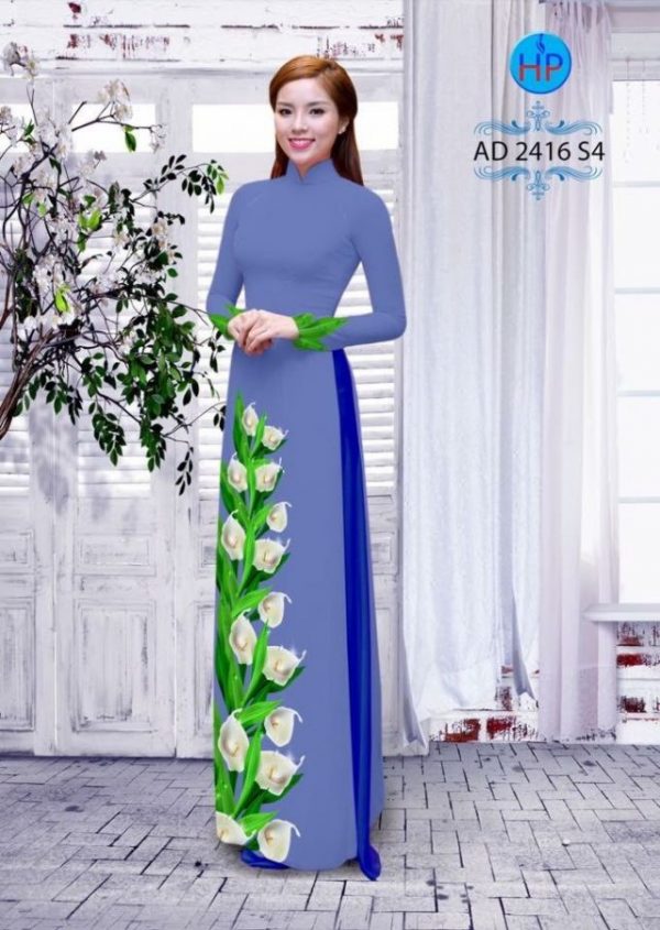 Vải áo dài hoa Tulip AD 2416