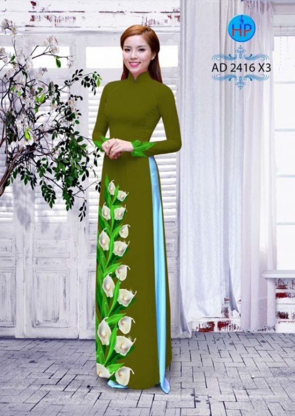 Vải áo dài hoa Tulip AD 2416