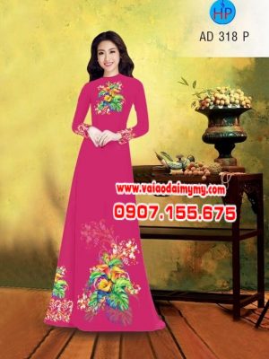 Vải áo dài hình hoa Tulip AD 318