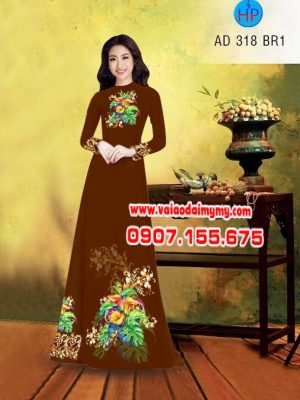 Vải áo dài hình hoa Tulip AD 318