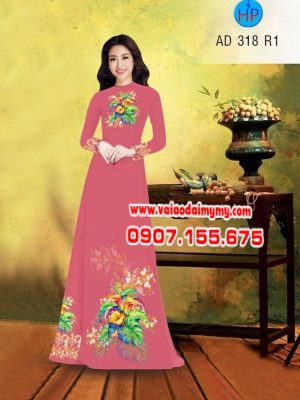 Vải áo dài hình hoa Tulip AD 318