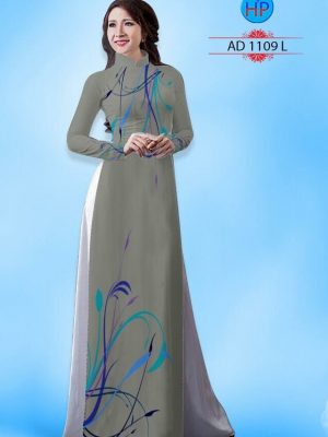 Vải áo dài hình hoa lá AD 1109