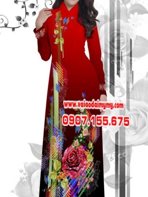 Vải áo dài Giáng Tiên hoa hồng AD HA033