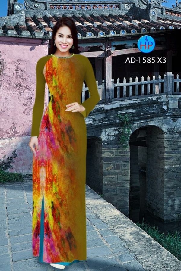 Vải áo dài hình 3D đẹp AD 1585