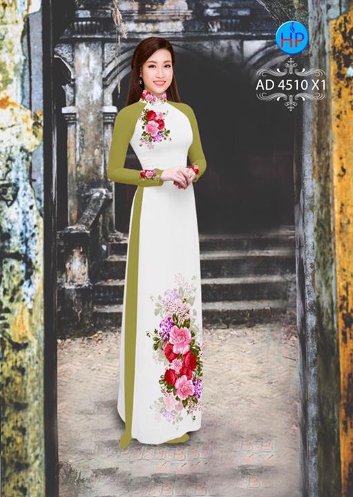 Vải áo dài hoa cẩm chướng AD 4510 37