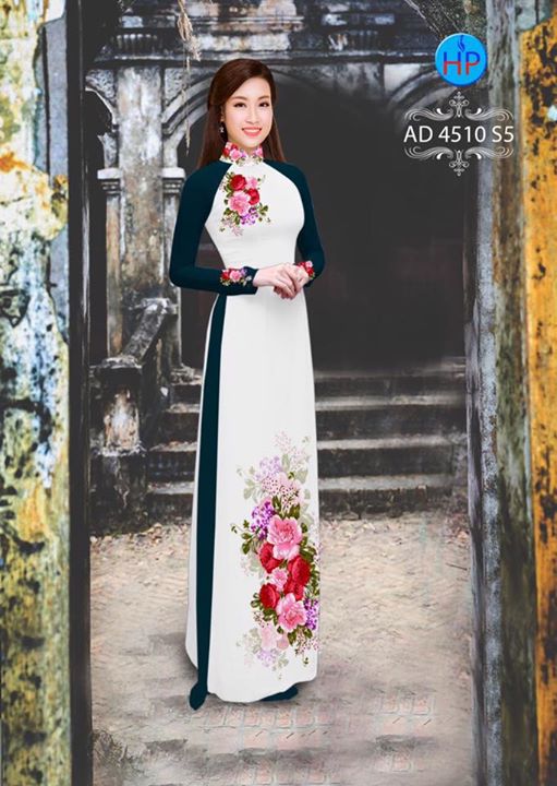 Vải áo dài hoa cẩm chướng AD 4510 36