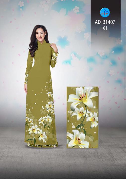Vải áo dài Hoa lily AD B1407 27