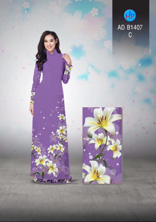 Vải áo dài Hoa lily AD B1407 30