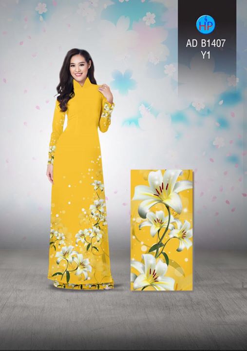 Vải áo dài Hoa lily AD B1407 37
