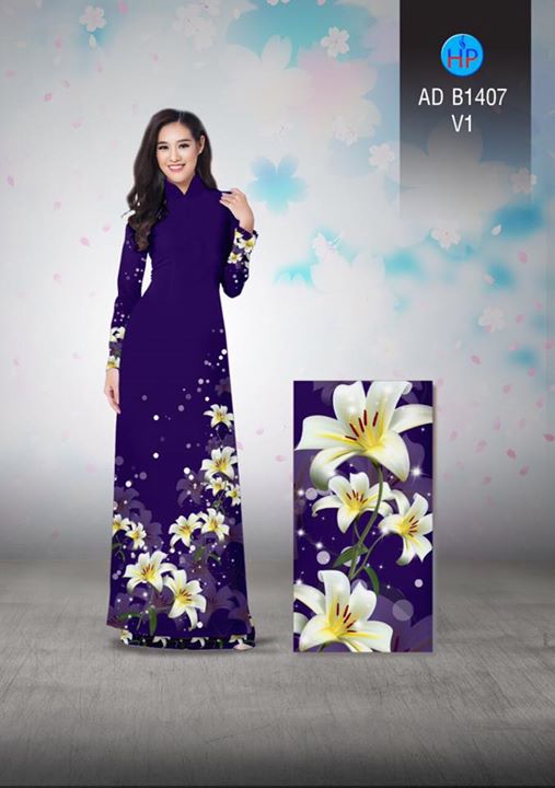 Vải áo dài Hoa lily AD B1407 36