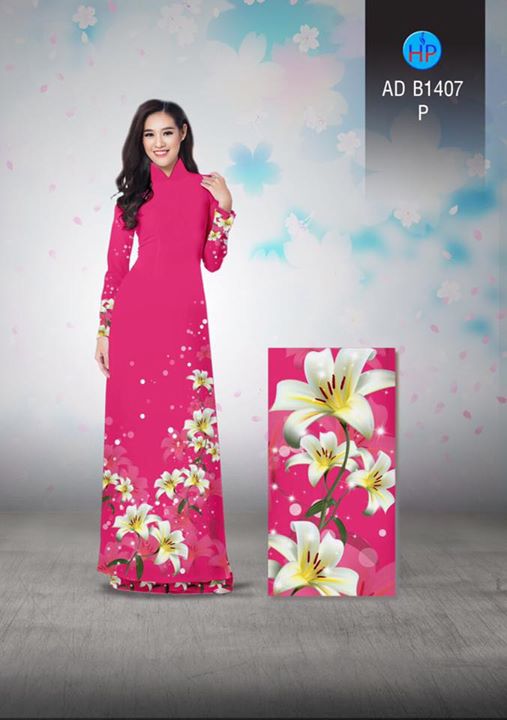Vải áo dài Hoa lily AD B1407 35