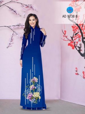 Vải áo dài hoa cẩm chướng AD N738