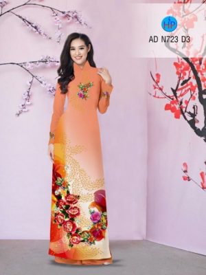 Vải áo dài hoa hồng AD N723