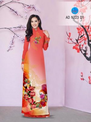 Vải áo dài hoa hồng AD N723