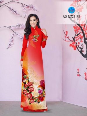 Vải áo dài hoa hồng AD N723